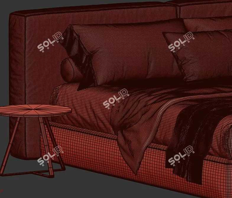 Contemporary Flann Bed: Ditre Italia 3D model image 4