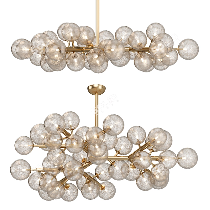 Ethereal Murano Glass Snowflake Chandelier 3D model image 1