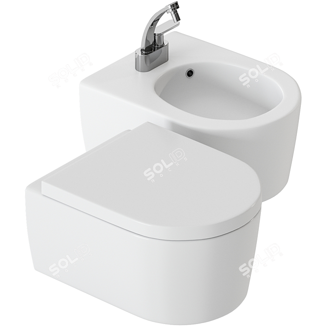 Compact Mini Link WC Bidet by Ceramica Flaminia 3D model image 2