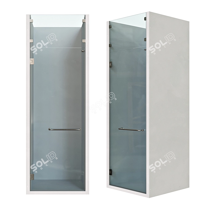 Sleek Glass Shower Door 3D model image 1