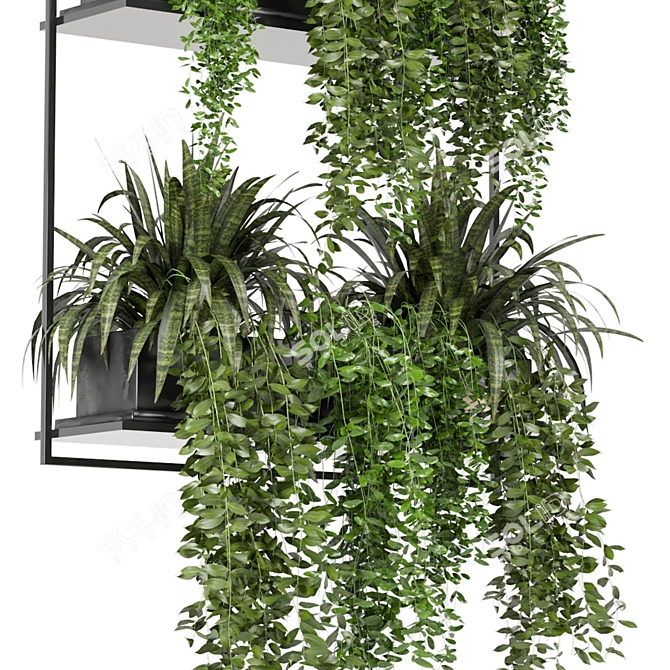 Metal Box Hanging Plants Set 3D model image 4