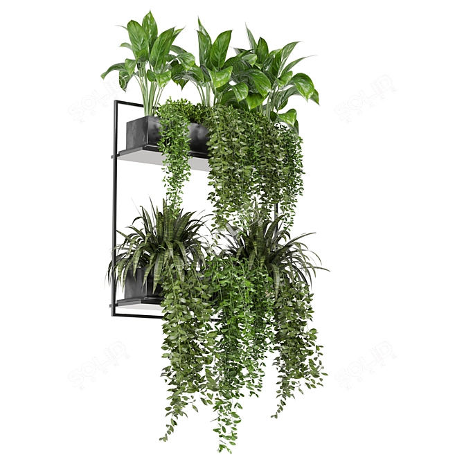 Metal Box Hanging Plants Set 3D model image 6