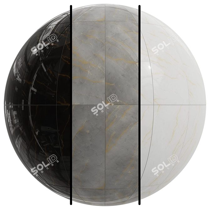 4K Slab Marble Tile Set | PBR | 3 Colors 3D model image 1