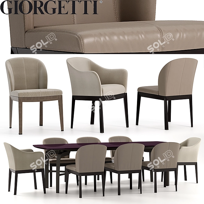 Giorgetti Normal Table Set 3D model image 1