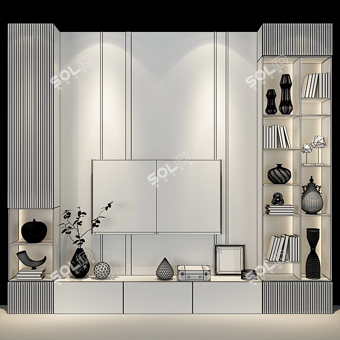 Elegance TV Wall - 76 3D model image 2