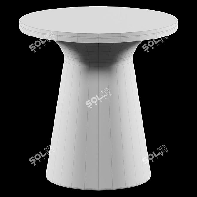 Marble Pedestal Side Table 3D model image 2