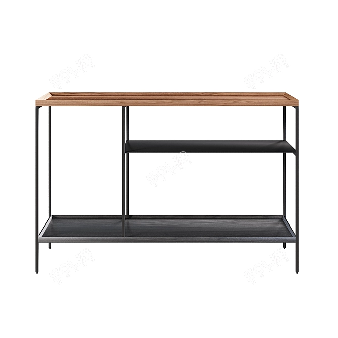 Industrial Chic Walnut Console 3D model image 2