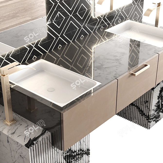 Modern Bathroom Furniture Set 3D model image 3