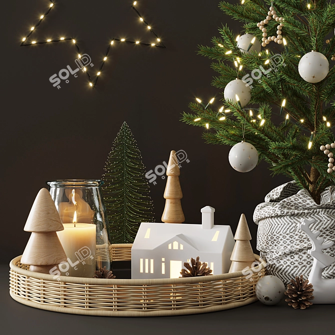 Festive Mini Christmas Tree 3D model image 4