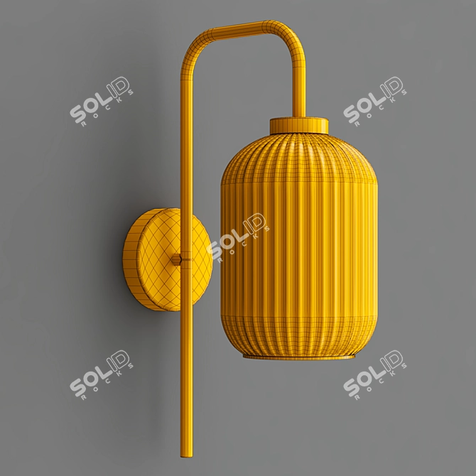 Elegant Brass Pink Wall Lamp 3D model image 3