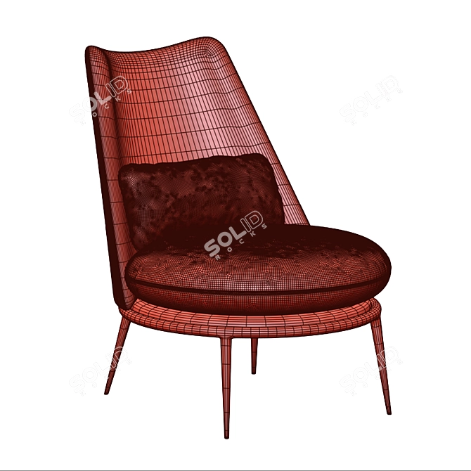 Aurora Cantori Armchair: Stylish and Comfortable 3D model image 5