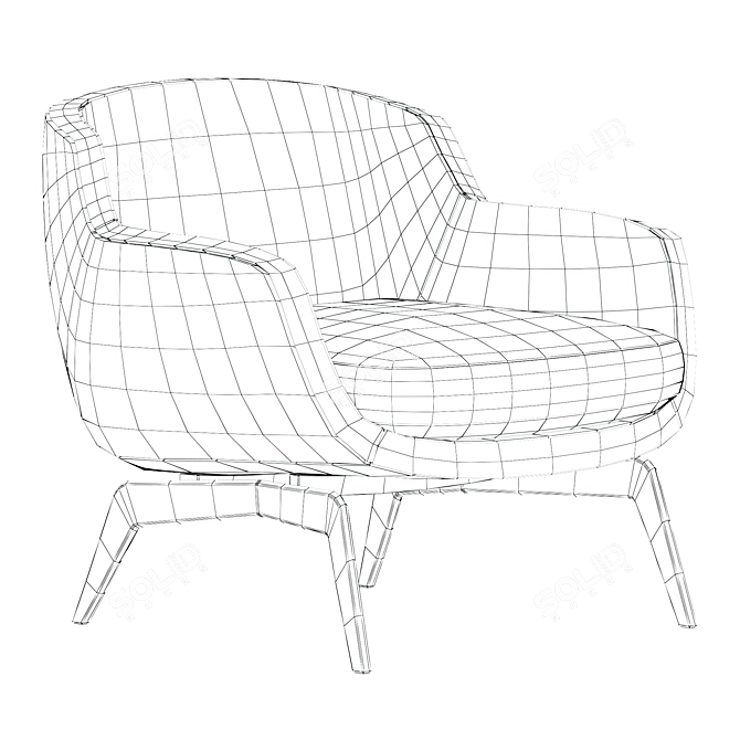 Sleek Minotti BELT: Modern Armchair 3D model image 6