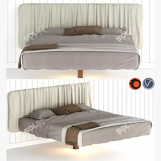 Floating Elegance: Fluttua Replis Bed 3D model image 1