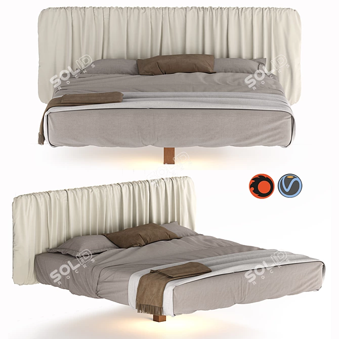 Floating Elegance: Fluttua Replis Bed 3D model image 4