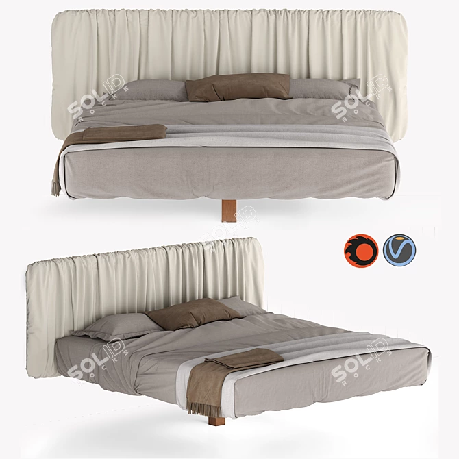 Floating Elegance: Fluttua Replis Bed 3D model image 7