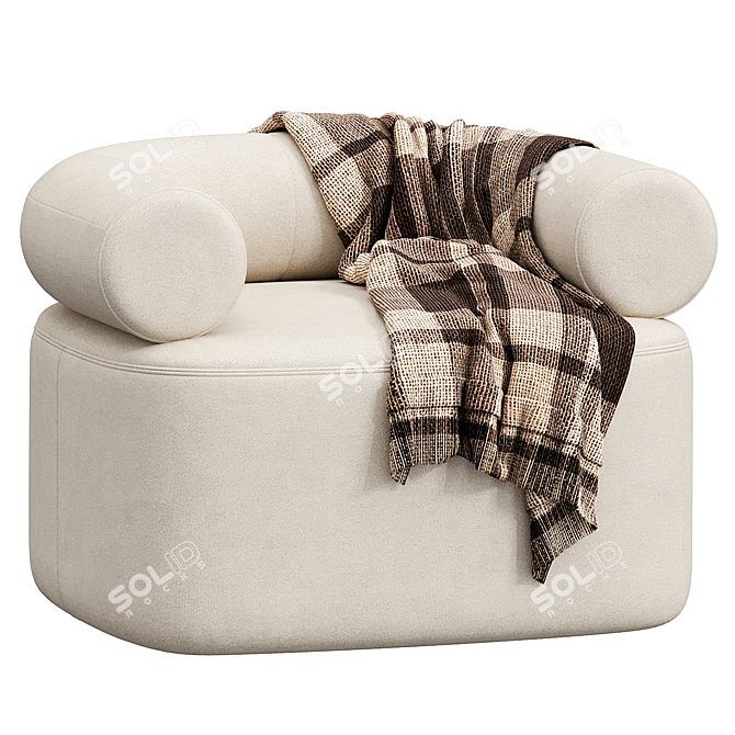 Luxury Velvet Chair: SARAH ELLISON Huggy 3D model image 1