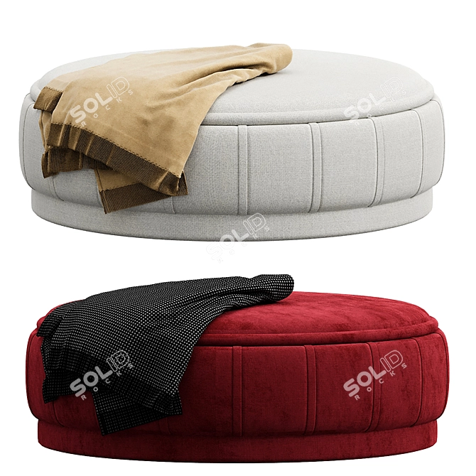 Malibu Pouf: Luxurious Comfort & Style 3D model image 1