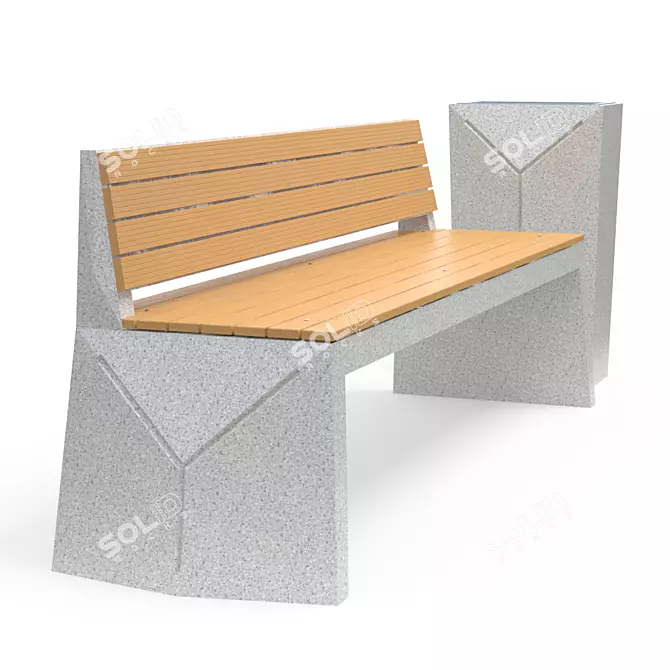 Geometry-2 Bench & Urn Set 3D model image 6