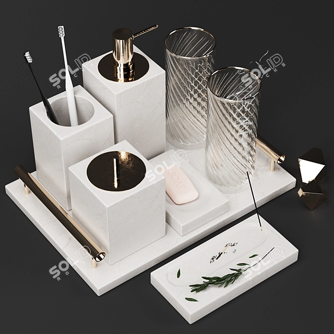 Elegant Decorative Set for 3D Design 3D model image 2