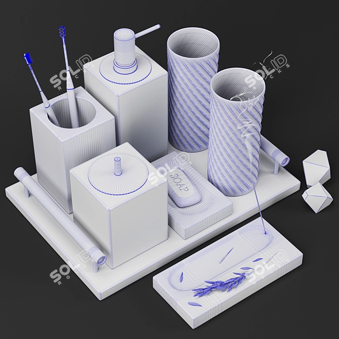 Elegant Decorative Set for 3D Design 3D model image 3