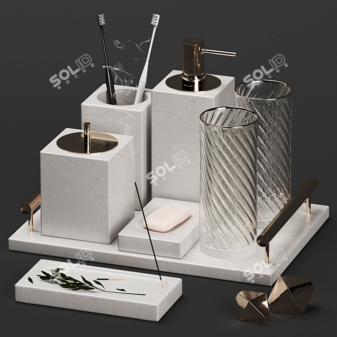 Elegant Decorative Set for 3D Design 3D model image 5