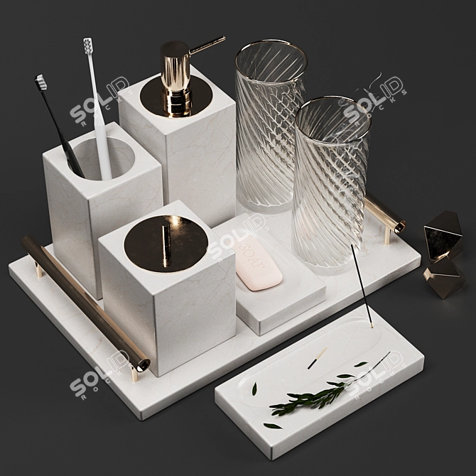 Elegant Decorative Set for 3D Design 3D model image 6