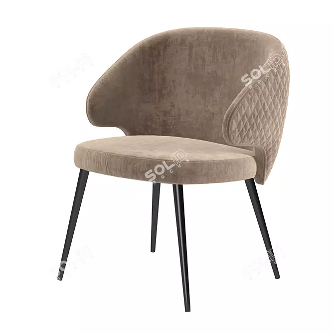 Elegant Poliform Atom Dining Chair 3D model image 2