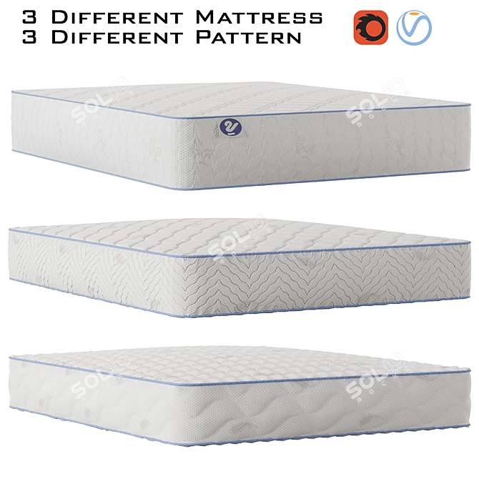 3D Mattress Collection: Versatile Designs & High-Quality Materials 3D model image 19