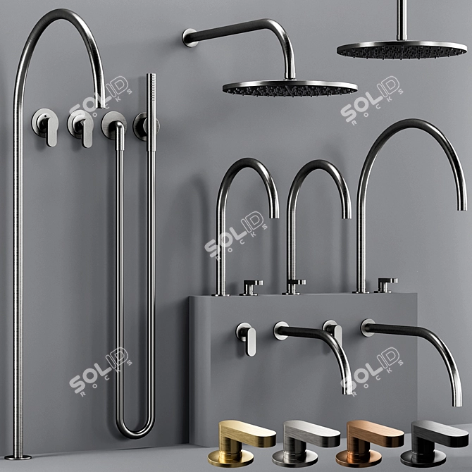 Luxury Cocoon JP Bathroom Faucet 3D model image 1