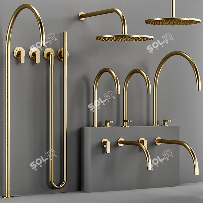 Luxury Cocoon JP Bathroom Faucet 3D model image 2