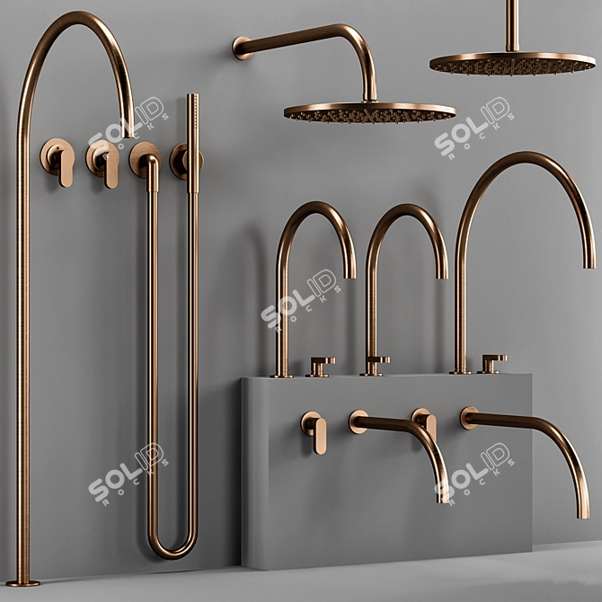 Luxury Cocoon JP Bathroom Faucet 3D model image 3