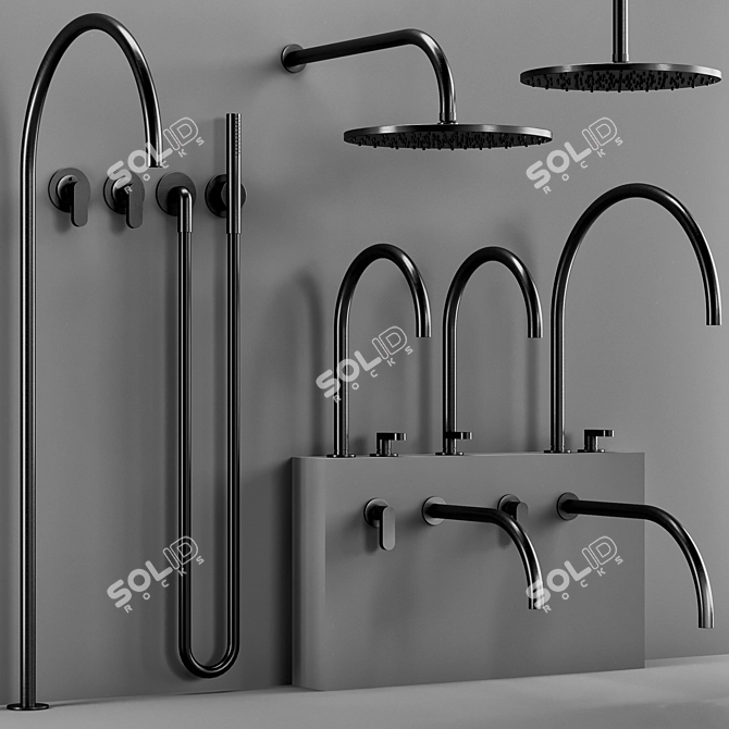 Luxury Cocoon JP Bathroom Faucet 3D model image 4
