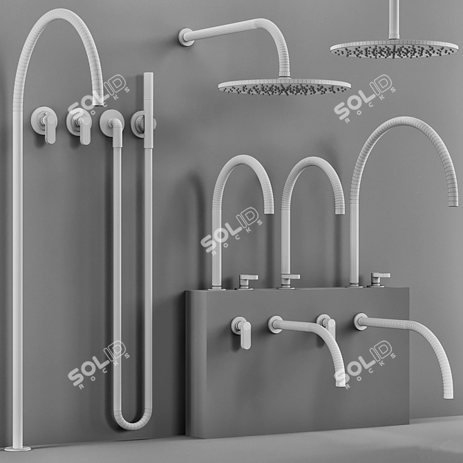 Luxury Cocoon JP Bathroom Faucet 3D model image 6