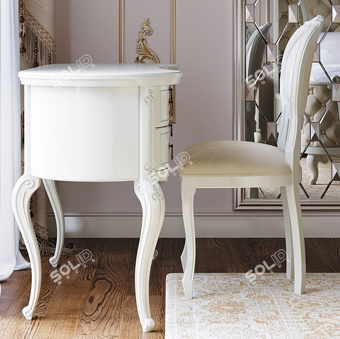 Cleopatra Wooden Chair: Elegant Design & Luxurious Comfort 3D model image 2