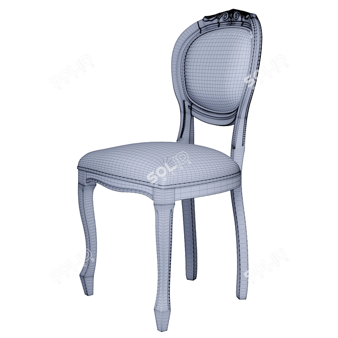 Cleopatra Wooden Chair: Elegant Design & Luxurious Comfort 3D model image 6