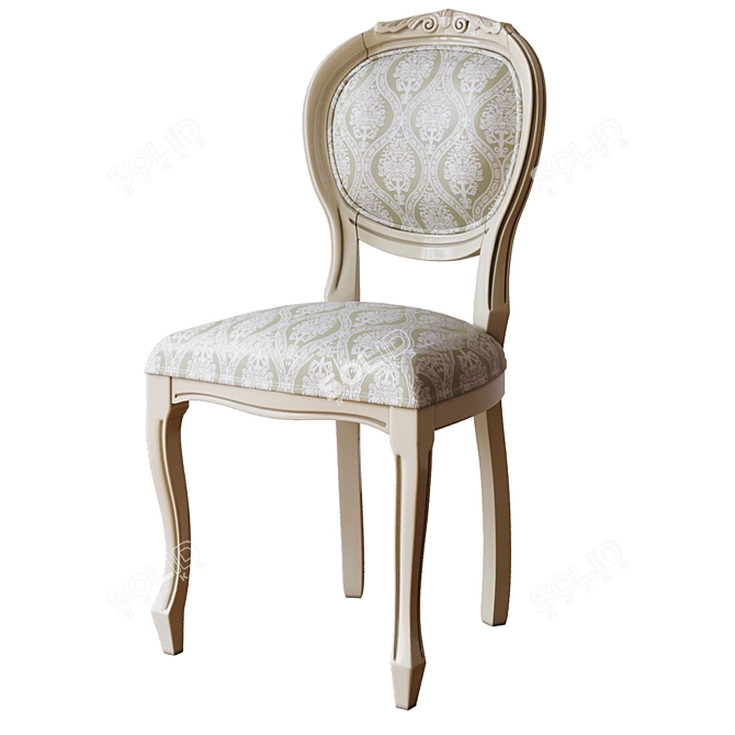 Cleopatra Wooden Chair: Elegant Design & Luxurious Comfort 3D model image 8