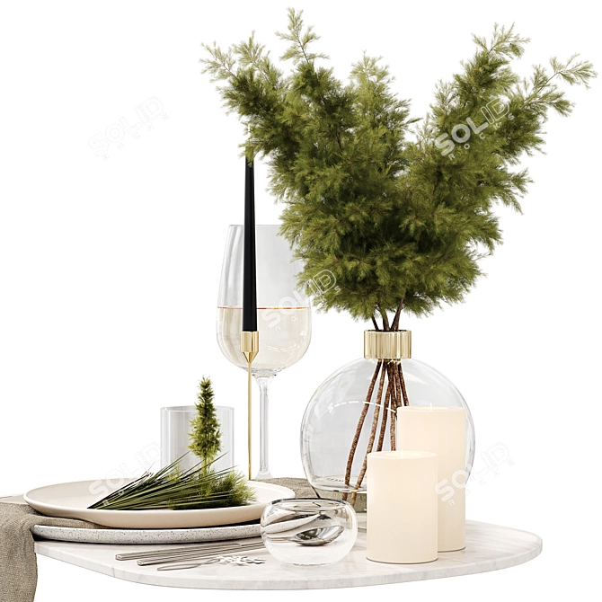 Elegant Table Setting Set 3D model image 3