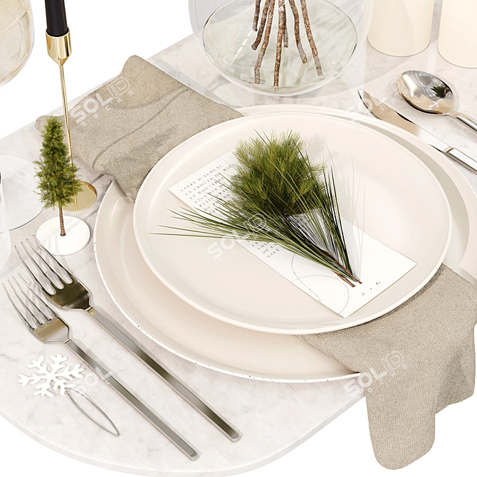 Elegant Table Setting Set 3D model image 4