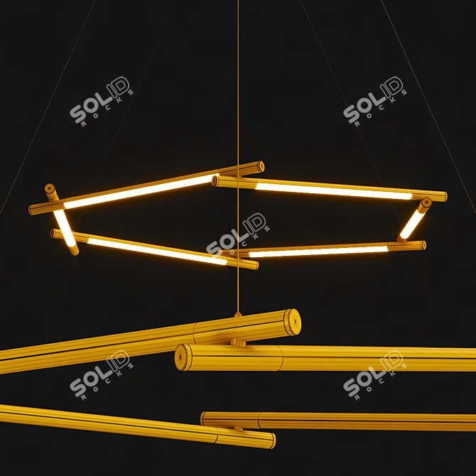 Sleek Circular Chandelier 3D model image 3