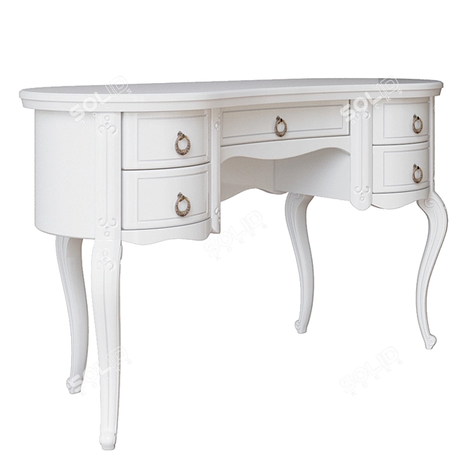 Title: BUCZYNSKI Oak Vanity Table 3D model image 2