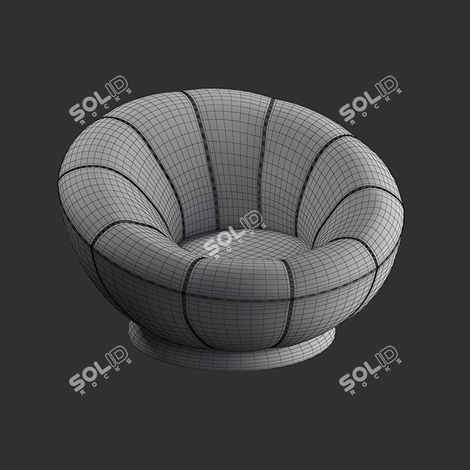 Sleek Swivel Chair with Vegan Leather 3D model image 4