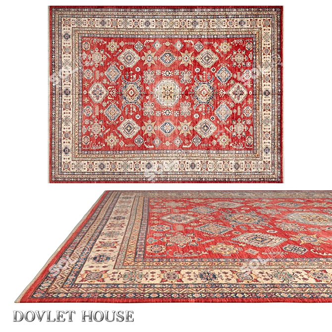 Title: Dovlet House Kazakh Wool Carpet 3D model image 1