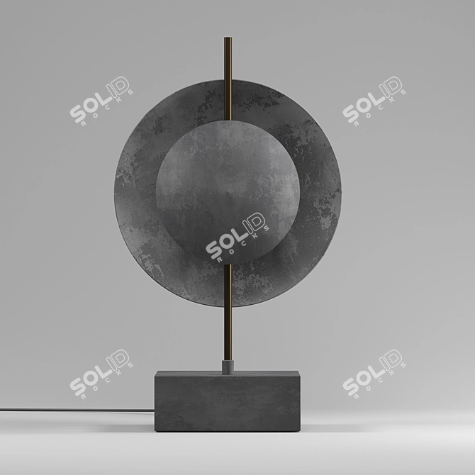 Dusk Table Lamp: Danish Modern Marble & Metal Design 3D model image 1