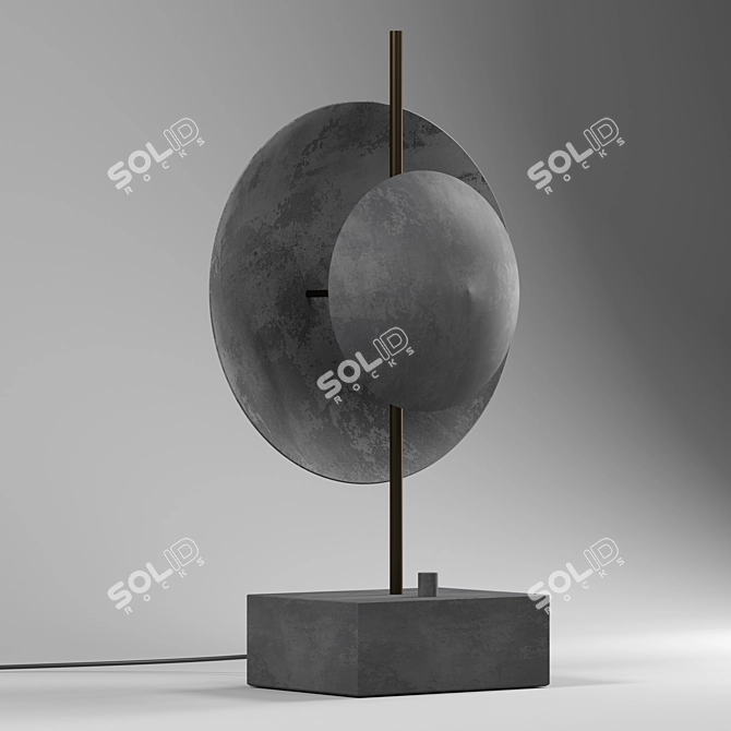 Dusk Table Lamp: Danish Modern Marble & Metal Design 3D model image 2