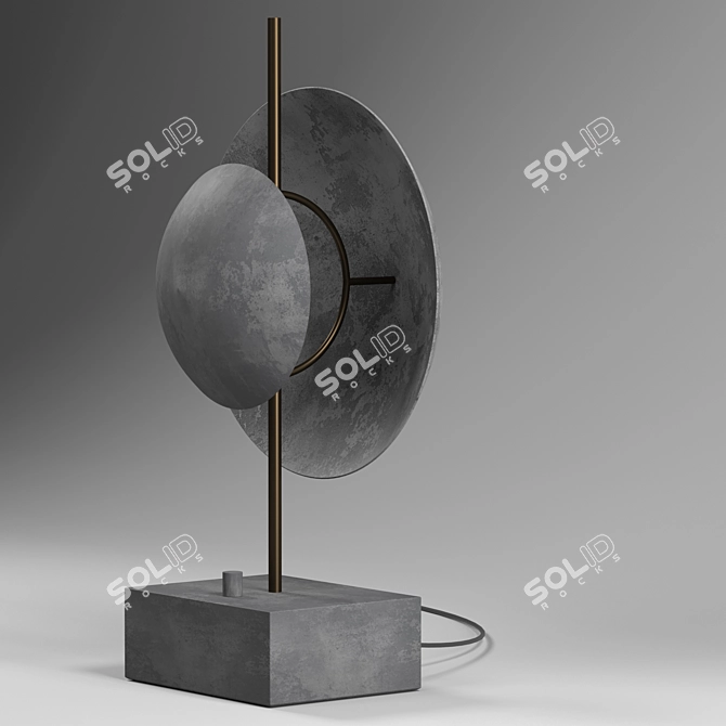 Dusk Table Lamp: Danish Modern Marble & Metal Design 3D model image 3