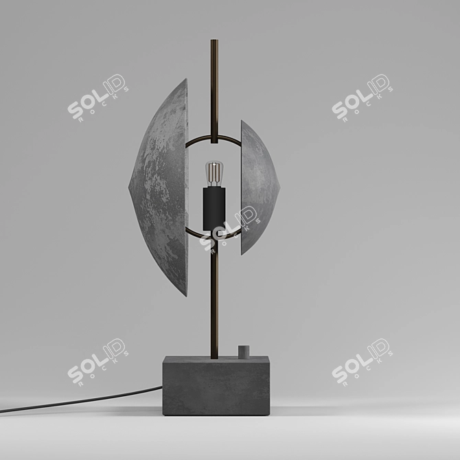 Dusk Table Lamp: Danish Modern Marble & Metal Design 3D model image 4