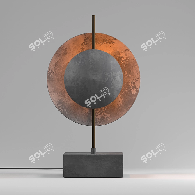 Dusk Table Lamp: Danish Modern Marble & Metal Design 3D model image 5