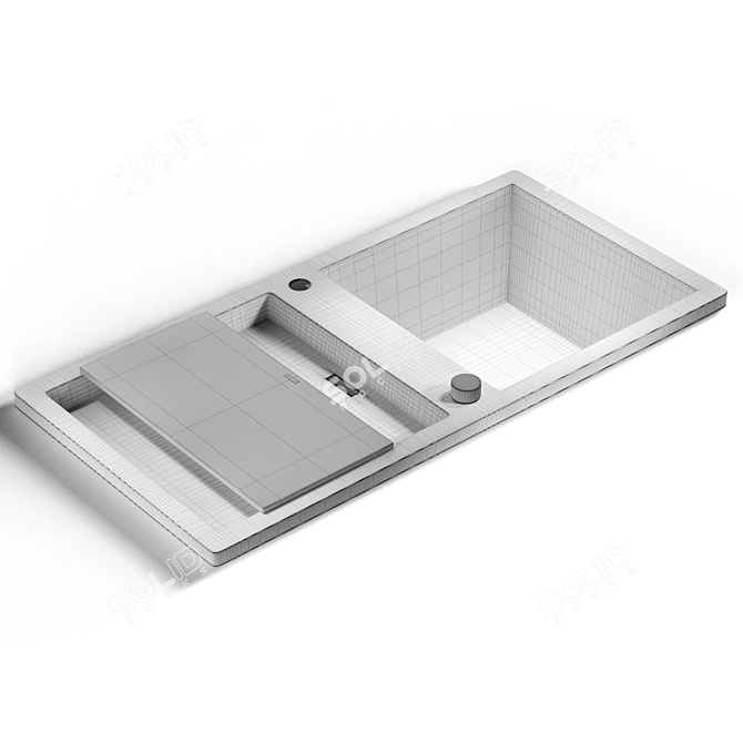 Sleek Blanco ETAGON 8 Sink 3D model image 5