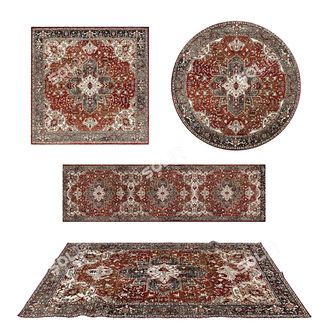 Versatile Set of 8 Rugs for Stunning Renders 3D model image 1