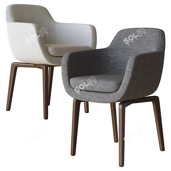 Elegant Belt Dining Chair 3D model image 2